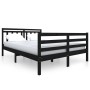 Estructura de cama de madera maciza negra 140x190 cm de vidaXL, Camas y somieres - Ref: Foro24-3100638, Precio: 162,99 €, Des...