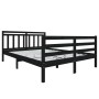 Estructura de cama de madera maciza negra 140x190 cm de vidaXL, Camas y somieres - Ref: Foro24-3100638, Precio: 162,99 €, Des...