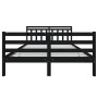 Estructura de cama de madera maciza negra 140x190 cm de vidaXL, Camas y somieres - Ref: Foro24-3100638, Precio: 162,99 €, Des...