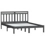 Estructura de cama doble de madera maciza gris 120x190 cm de vidaXL, Camas y somieres - Ref: Foro24-3100561, Precio: 133,99 €...