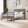 Gray solid wood bed frame 4FT small double 120x190 cm by vidaXL, Beds and slatted bases - Ref: Foro24-3100626, Price: 155,93 ...