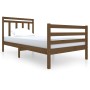 Honey brown solid wood bed frame 100x200 cm by vidaXL, Beds and slatted bases - Ref: Foro24-3100647, Price: 118,81 €, Discoun...