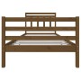 Honey brown solid wood bed frame 100x200 cm by vidaXL, Beds and slatted bases - Ref: Foro24-3100647, Price: 118,81 €, Discoun...