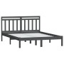 Solid gray pine wood bed frame 140x190 cm by vidaXL, Beds and slatted bases - Ref: Foro24-3100571, Price: 137,99 €, Discount: %