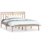 Estructura de cama doble pequeña de madera maciza 120x190 cm de vidaXL, Camas y somieres - Ref: Foro24-3100559, Precio: 104,3...