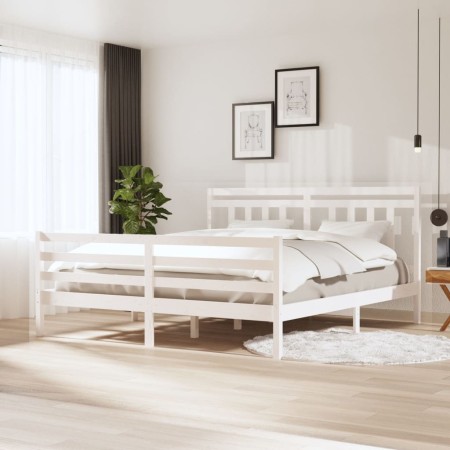 Estructura de cama madera maciza blanca super king 180x200cm de vidaXL, Camas y somieres - Ref: Foro24-3100670, Precio: 162,9...