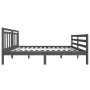 Gray Solid Wood Double Bed Frame 4FT6 135x190cm by vidaXL, Beds and slatted bases - Ref: Foro24-3100631, Price: 169,99 €, Dis...