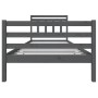 Gray solid wood bed frame 100x200 cm by vidaXL, Beds and slatted bases - Ref: Foro24-3100646, Price: 106,99 €, Discount: %