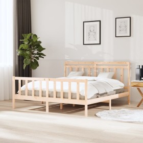 Estructura de cama de madera maciza 160x200 cm de vidaXL, Camas y somieres - Ref: Foro24-3100968, Precio: 139,21 €, Descuento: %