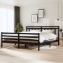 Estructura de cama de madera maciza negra 200x200 cm de vidaXL, Camas y somieres - Ref: Foro24-3100678, Precio: 163,14 €, Des...