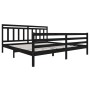 Black solid wood bed frame 200x200 cm by vidaXL, Beds and slatted bases - Ref: Foro24-3100678, Price: 163,99 €, Discount: %