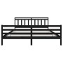 Black solid wood bed frame 200x200 cm by vidaXL, Beds and slatted bases - Ref: Foro24-3100678, Price: 163,99 €, Discount: %