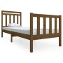 Estructura cama individual madera maciza marrón miel 75x190 cm de vidaXL, Camas y somieres - Ref: Foro24-3100682, Precio: 107...