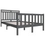 Estructura de cama de madera maciza gris 120x200 cm de vidaXL, Camas y somieres - Ref: Foro24-3100955, Precio: 145,43 €, Desc...