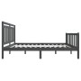 Estructura de cama de madera maciza gris 120x200 cm de vidaXL, Camas y somieres - Ref: Foro24-3100955, Precio: 145,43 €, Desc...