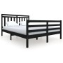 Black solid wood bed frame king size 150x200 cm by vidaXL, Beds and slatted bases - Ref: Foro24-3100663, Price: 160,99 €, Dis...