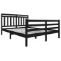 Black solid wood bed frame king size 150x200 cm by vidaXL, Beds and slatted bases - Ref: Foro24-3100663, Price: 160,99 €, Dis...