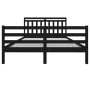 Black solid wood bed frame king size 150x200 cm by vidaXL, Beds and slatted bases - Ref: Foro24-3100663, Price: 160,99 €, Dis...