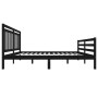 Black solid wood bed frame king size 150x200 cm by vidaXL, Beds and slatted bases - Ref: Foro24-3100663, Price: 160,99 €, Dis...