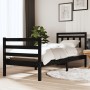 Black single solid wood bed frame 75x190 cm by vidaXL, Beds and slatted bases - Ref: Foro24-3100618, Price: 101,71 €, Discoun...