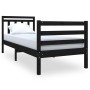 Black single solid wood bed frame 75x190 cm by vidaXL, Beds and slatted bases - Ref: Foro24-3100618, Price: 101,71 €, Discoun...