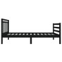 Estructura cama madera maciza individual negro 75x190 cm de vidaXL, Camas y somieres - Ref: Foro24-3100618, Precio: 101,71 €,...