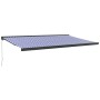 Toldo retráctil aluminio y tela azul y blanco 5x3 m de vidaXL, Toldos - Ref: Foro24-3154550, Precio: 655,47 €, Descuento: %