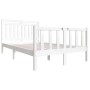 White solid wood bed frame 120x200 cm by vidaXL, Beds and slatted bases - Ref: Foro24-3100954, Price: 131,37 €, Discount: %