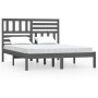 Estructura de cama de madera maciza de pino gris 140x190 cm de vidaXL, Camas y somieres - Ref: Foro24-3101005, Precio: 160,17...