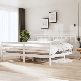 Estructura de cama madera maciza blanca 200x200 cm de vidaXL, Camas y somieres - Ref: Foro24-3100675, Precio: 148,99 €, Descu...