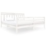 White solid wood bed frame 200x200 cm by vidaXL, Beds and slatted bases - Ref: Foro24-3100675, Price: 148,16 €, Discount: %