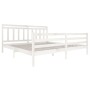 White solid wood bed frame 200x200 cm by vidaXL, Beds and slatted bases - Ref: Foro24-3100675, Price: 148,16 €, Discount: %