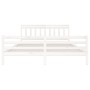 White solid wood bed frame 200x200 cm by vidaXL, Beds and slatted bases - Ref: Foro24-3100675, Price: 148,16 €, Discount: %