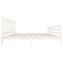 White solid wood bed frame 200x200 cm by vidaXL, Beds and slatted bases - Ref: Foro24-3100675, Price: 148,16 €, Discount: %