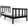 Black solid wood bed frame 100x200 cm by vidaXL, Beds and slatted bases - Ref: Foro24-3100952, Price: 133,72 €, Discount: %