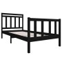 Black solid wood bed frame 100x200 cm by vidaXL, Beds and slatted bases - Ref: Foro24-3100952, Price: 133,72 €, Discount: %