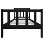 Black solid wood bed frame 100x200 cm by vidaXL, Beds and slatted bases - Ref: Foro24-3100952, Price: 133,72 €, Discount: %