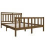 Estructura de cama de madera maciza marrón miel 160x200 cm de vidaXL, Camas y somieres - Ref: Foro24-3100971, Precio: 173,18 ...