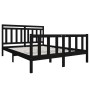 Black solid wood bed frame 160x200 cm by vidaXL, Beds and slatted bases - Ref: Foro24-3100972, Price: 176,79 €, Discount: %