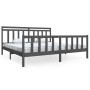 Estructura de cama de madera maciza gris 200x200 cm de vidaXL, Camas y somieres - Ref: Foro24-3100980, Precio: 165,56 €, Desc...