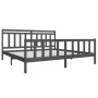 Estructura de cama de madera maciza gris 200x200 cm de vidaXL, Camas y somieres - Ref: Foro24-3100980, Precio: 165,56 €, Desc...