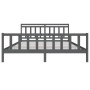 Estructura de cama de madera maciza gris 200x200 cm de vidaXL, Camas y somieres - Ref: Foro24-3100980, Precio: 165,56 €, Desc...