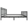 Estructura de cama de madera maciza gris 200x200 cm de vidaXL, Camas y somieres - Ref: Foro24-3100980, Precio: 165,56 €, Desc...