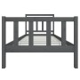 Gray solid wood bed frame 100x200 cm by vidaXL, Beds and slatted bases - Ref: Foro24-3100950, Price: 111,51 €, Discount: %