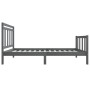 Gray solid wood bed frame 100x200 cm by vidaXL, Beds and slatted bases - Ref: Foro24-3100950, Price: 111,51 €, Discount: %