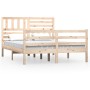 Estructura de cama doble pequeña de madera maciza 120x190 cm de vidaXL, Camas y somieres - Ref: Foro24-3101058, Precio: 123,9...