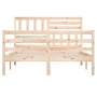 Estructura de cama doble pequeña de madera maciza 120x190 cm de vidaXL, Camas y somieres - Ref: Foro24-3101058, Precio: 123,9...