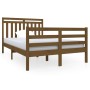 Estructura de cama doble madera maciza marrón miel 120x190 cm de vidaXL, Camas y somieres - Ref: Foro24-3100627, Precio: 156,...