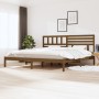 Estructura de cama madera maciza de pino marrón miel 200x200 cm de vidaXL, Camas y somieres - Ref: Foro24-3101046, Precio: 17...