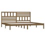 Honey brown solid pine wood bed frame 200x200 cm by vidaXL, Beds and slatted bases - Ref: Foro24-3101046, Price: 176,99 €, Di...